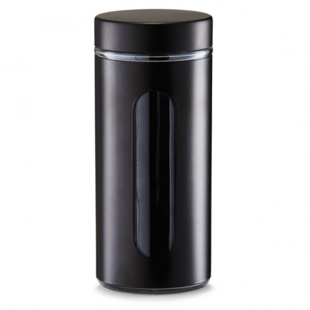 BORCAN CU CAPAC STICLA/METAL,NEGRU,1200 ML.ZELLER