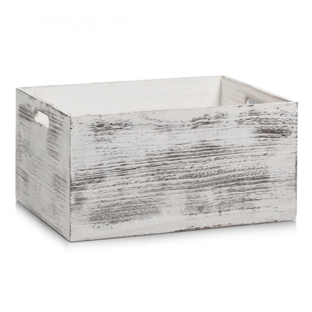 CUTIE ALBA DIN LEMN,RUSTIC,40 X 30 CM,ZELLER