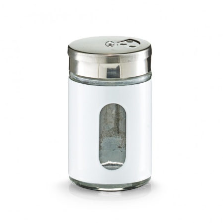 RECIPIENT CU CAPAC ALB/ARGINTIU,DIN STICLA SI INOX,90 ML,ZELLER