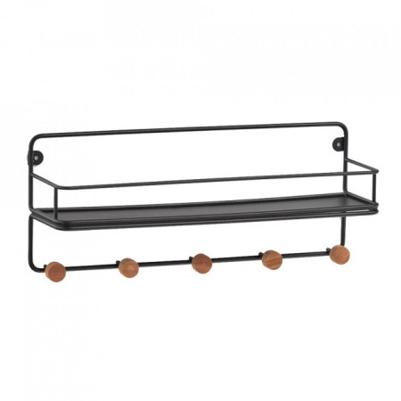 RAFT CU CUIER NEGRU/MARO DUN LEMN/FIER,45 CM,ZELLER