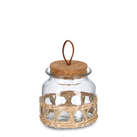 Borcan de depozitare BOHO,cu capac din pluta,610 ml,ZELLER