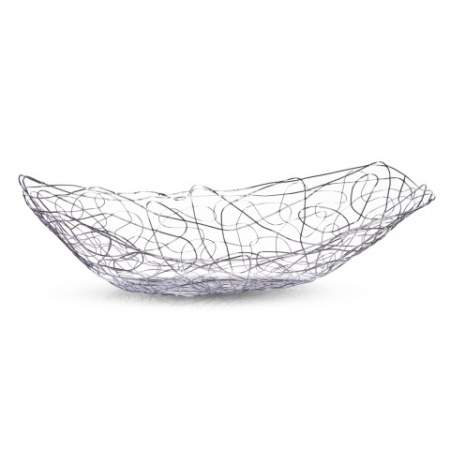 Cos de fructe metal cromat 33x19x9 cm