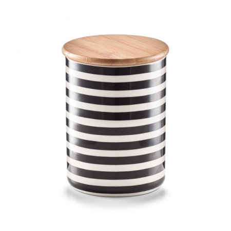 RECIPIENT CU CAPAC MULTICOLOR DIN CERAMICA SI LEMN,580 ML,ZELLER