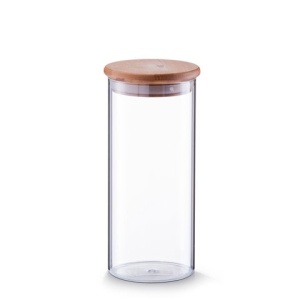 Borcan sticla cu capac bambus 1400 ml