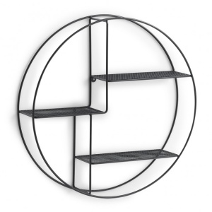 ETAJERA NEAGRA DIN METAL,PENTRU PERETE,ZELLER