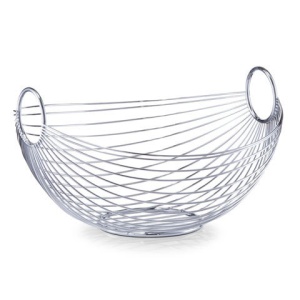 Cos fructe oval metal cromat