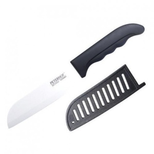 Cutit Santoku alveolat din ceramica Peterhof PH-22344
