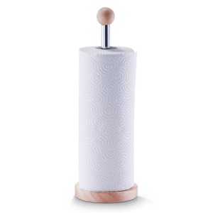 Suport rola hartie lemn/metal cromat Ø12,5x35cm