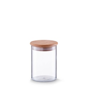 Borcan sticla cu capac bambus 750 ml