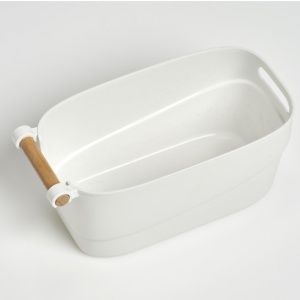 COS DE DEPOZITARE DIN PLASTIC/LEMN ,ALB,ZELLER