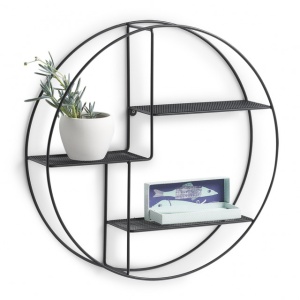ETAJERA NEAGRA DIN METAL,PENTRU PERETE,ZELLER