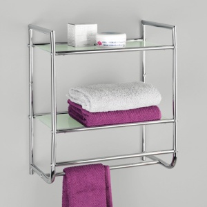 Suport perete pentru prosoape metal cromat 43x23,5x49,5cm