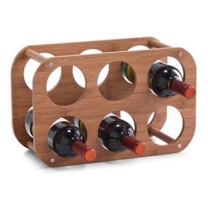 Suport sticle vin bambus - 6 sticle 38x16x24cm