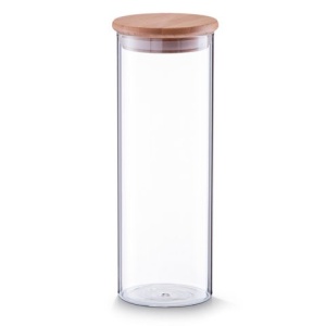 Borcan sticla cu capac bambus 1600 ml