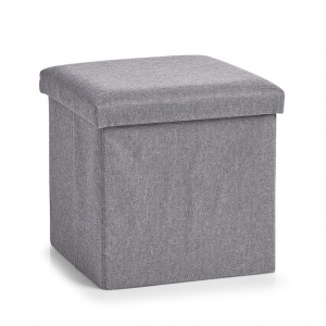 TABURET PATRAT GRI DIN TEXTIL SI MDF,ZELLER