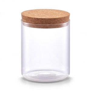 Borcan de depozitare,capac din pluta,650 ml.