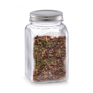 BORCAN TRANSPARENT/GRI,CU CAPAC, DIN STICLA SI METAL,1150 ML