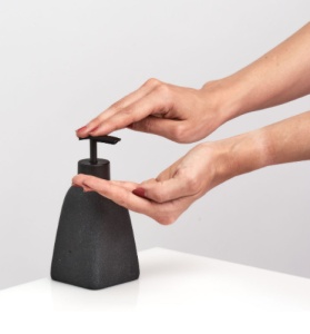 DISPENSER SAPUN LICHID,NEGRU,DIN POLIRASINA,ZELLER