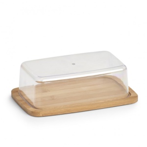 PLATOU CU CAPAC MARO/TRANSPARENT DIN LEMN SI PLASTIC,ZELLER