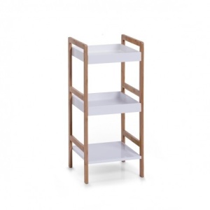 Suport 3 rafturi bambus / MDF alb