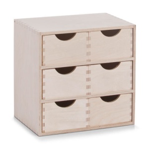 Dulap 6 sertare - lemn mesteacan - 28x20x28 cm