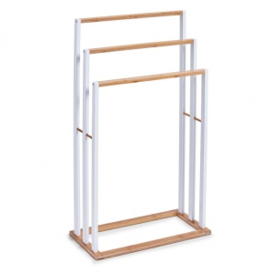 Suport prosoape bambus/MDF alb