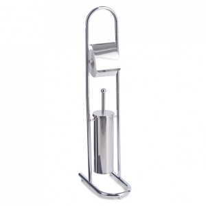 Perie WC si suport hartie metal cromat