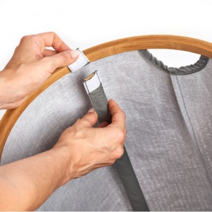 COS DE RUFE GRI/MARO DIN TEXTIL SI LEMN,36 X 50 CM,ZELLER E