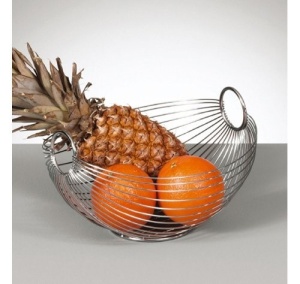 Cos fructe oval metal cromat,ZELLER E
