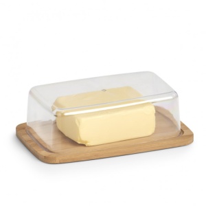 PLATOU CU CAPAC MARO/TRANSPARENT DIN LEMN SI PLASTIC,ZELLER