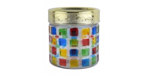 Borcan din sticla pictata manual 850 ml