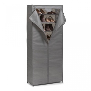 Organizator gri din fleece si metal,cabinet pantofi