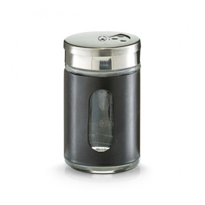 RECIPIENT CU CAPAC NEGRU/ARGINTIU,DIN STICLA SI INOX,90 ML