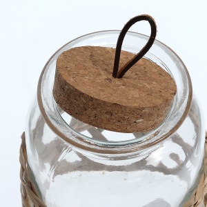 Borcan de depozitare BOHO,cu capac din pluta 1000 ml,ZELLER