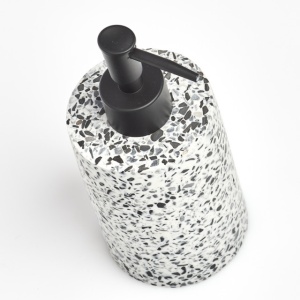 DISPENSER SAPUN LICHID ALB/NEGRU DIN POLIRASINA,280 ML,ZELLER