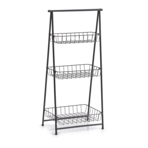 ETAJERA PLIABILA NEAGRA DIN METAL ,90 CM,ZELLER