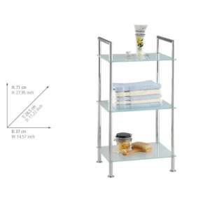 ETAJERA TRANSPARENTA ARGINTIE DIN STICLA SI METAL,71 CM,WENKO