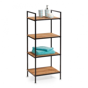 ETAJERA NEAGRA/MARO DIN METAL SI LEMN,95 CM,ZELLER