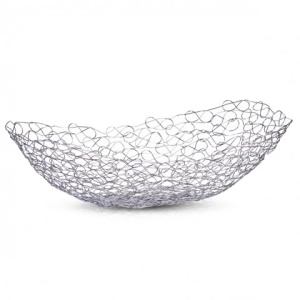 Cos fructe metal cromat 38x20x11 cm