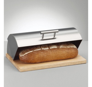 Cutie depozitat paine - inox si lemn 39,5x28x16,Zeller E
