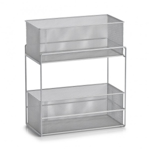 ETAJERA GRI CU 2 COSURI DIN METAL 42 CM.,ZELLER