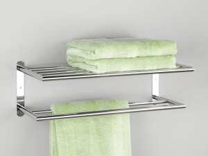 Suport perete pentru prosoape - metal cromat Zeller