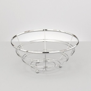 Cos fructe metal cromat Ø28x11cm