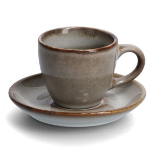 Set 4 cesti si farfuri de expresso,din ceramica