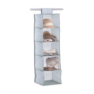 ORGANIZATOR GRI/ALB DIN FLEECE,CU 5 COMPARTIMENTE,ZELLER