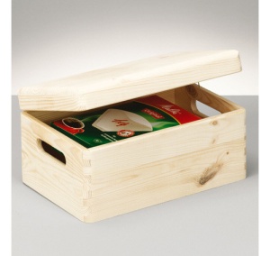 Cutie depozitare lemn cu capac 30x20x14cm