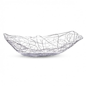 Cos de fructe metal cromat 33x19x9 cm