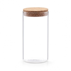 Borcan de depozitare,capac din pluta,550 ml.