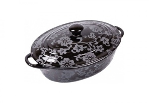 Cratita ceramica ovala cu capac Vabene VB-6020022