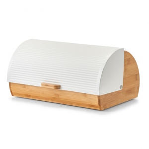 CUTIE PENTRU PAINE DIN BAMBUS/METAL ALB,ZELLER